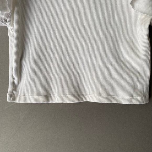 Zara sz L ruffle sleeve ribbed crop tank top NWT - Picture 9 of 9